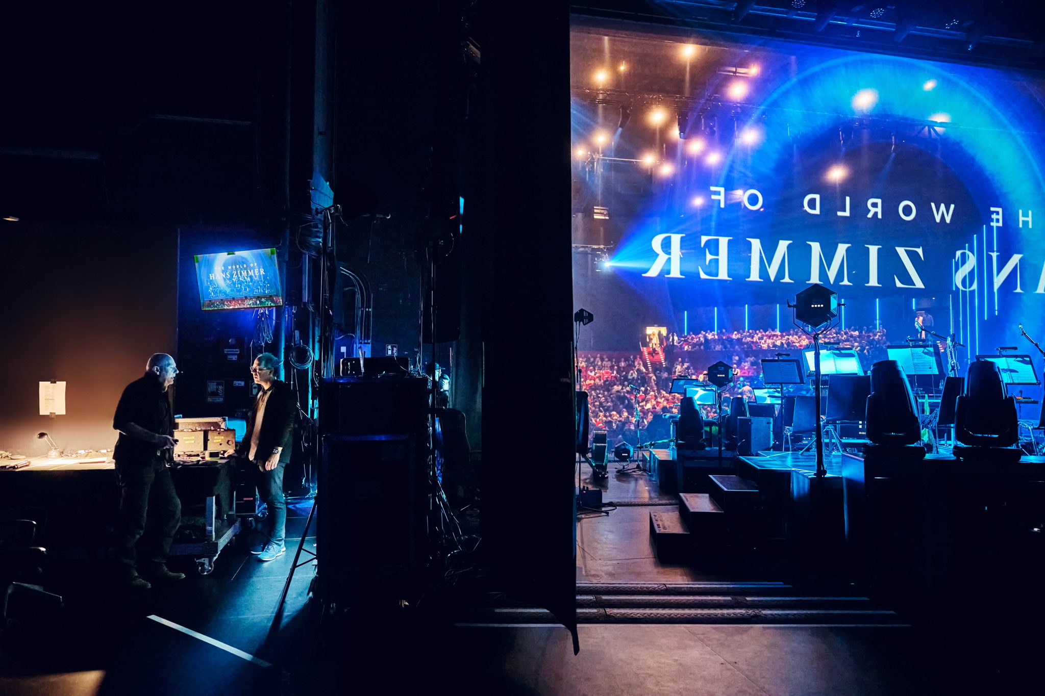 Werner Schmidl (à gauche) et Holger Schwark en coulisses avant le début du spectacle