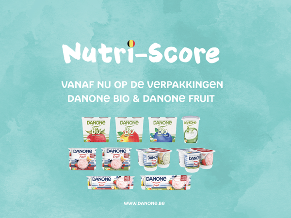 Eerste Danone-verpakkingen met Nutri-Score al vanaf april in de winkelrekken.