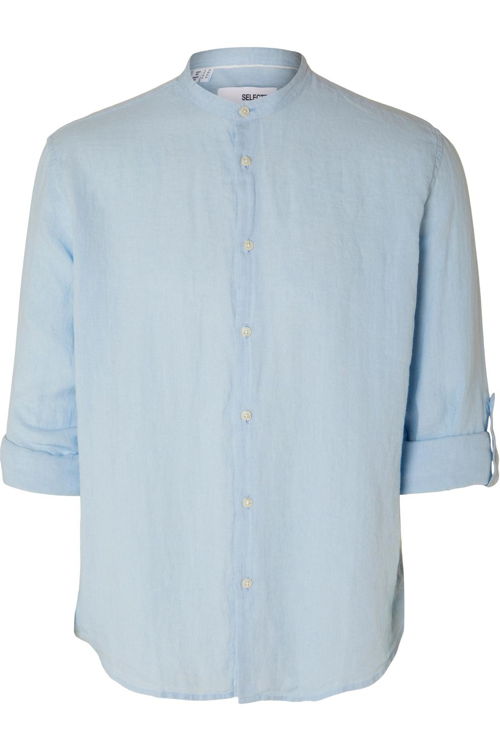 Selected_Shirt SEL Slhregkylian-Linen Shirt Ls Mandarin B blue_JUTTU_€79,99