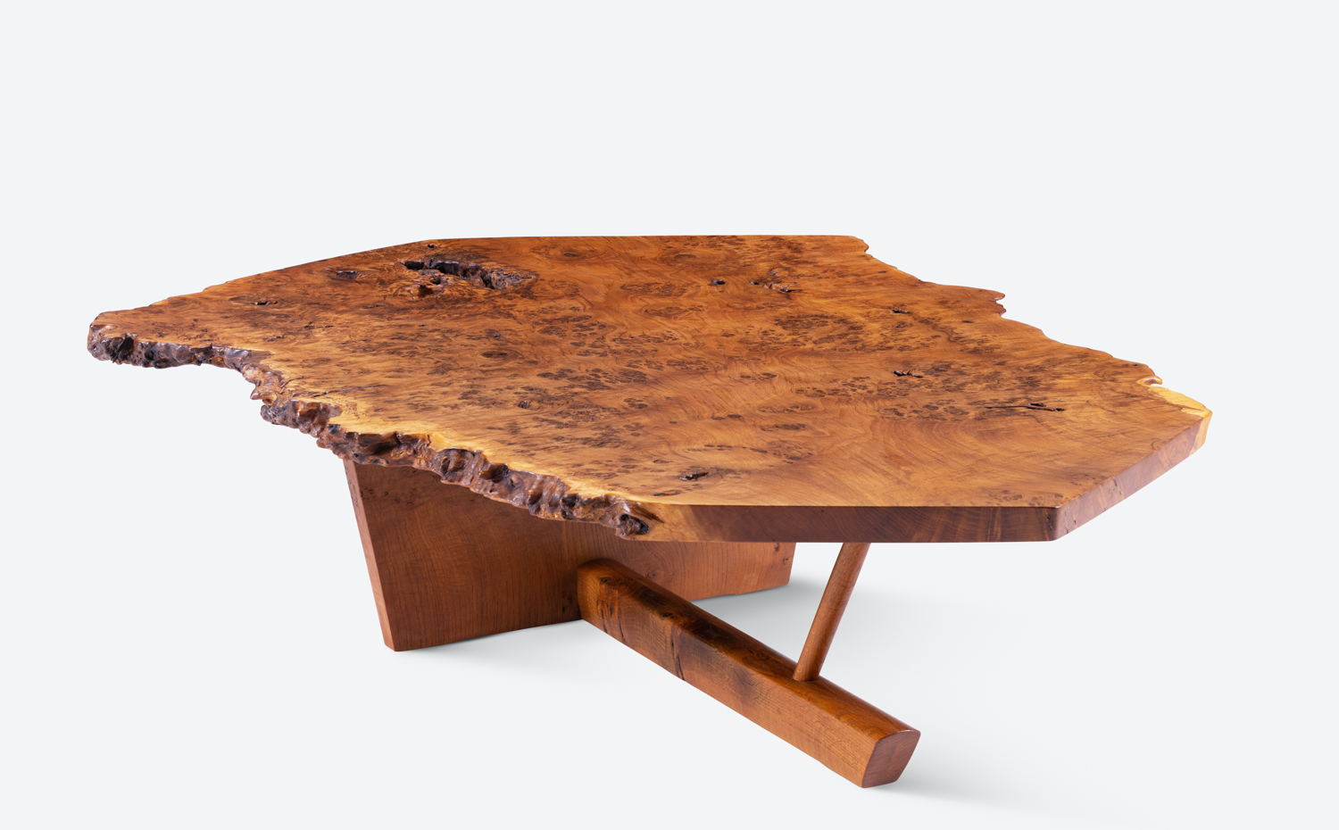 Minguren II Coffee Table, 1987 by George Nakashima at Moderne Gallery. Image courtesy of Moderne Gallery.