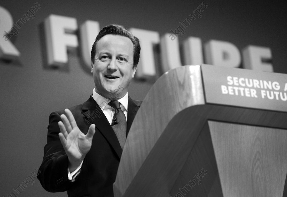 British Prime Minister David Cameron at the Conservative Party Conference in Birmingham, UK, October 2014. AKG5908238