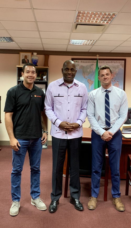 Direct Relief discussing hurricane preparedness with Prime Minister of the Commonwealth of Dominica the hon. Roosevelt Skerrit. 