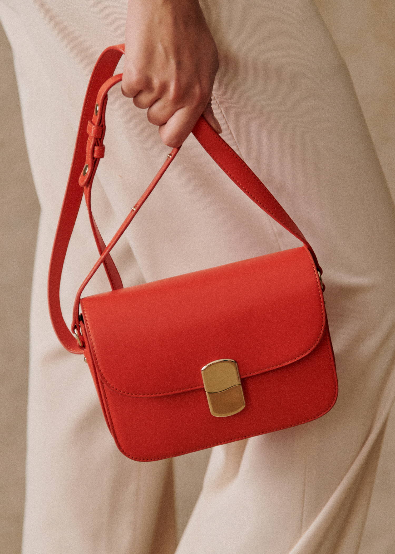Sézane - Sac mini Milo classique orange vif - 335€