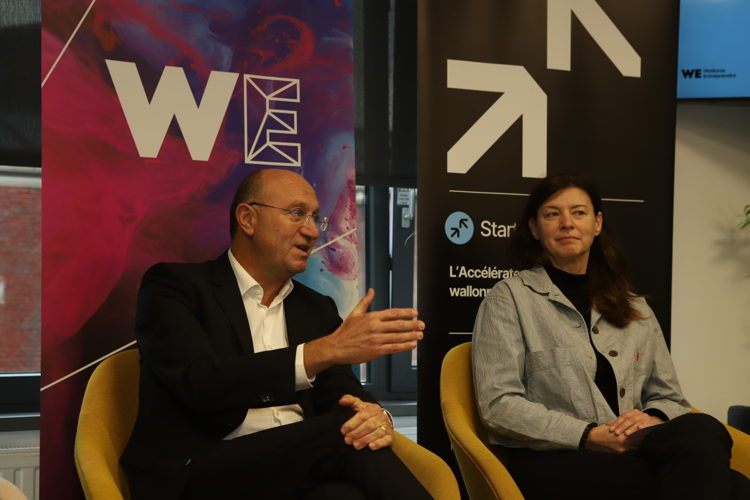 Jean-Pierre Di Bartolomeo (Wallonie Entreprendre) et Sylvie Michel (Loopipak).