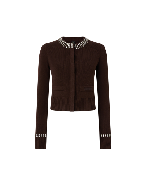 PINKO FW25 SPEZZINO CARDIGAN BLEND WS STRASS EUR345