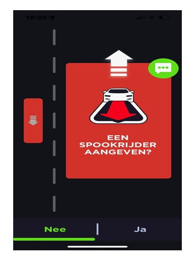 Melding van een spookrijder