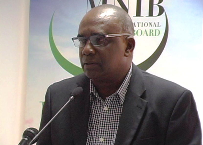 Hon. Oliver Joseph, Minister for Economic Development, addresses the gathering.
