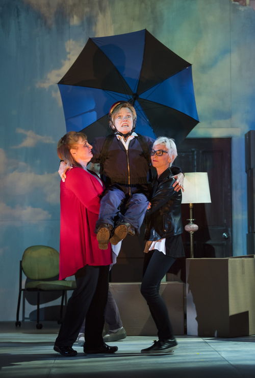 Deborah Williams, Robin Nicol, and Jill Daum in the 2016 production of Mom’s the Word: Nest ½ Empty. Set and costume design by Pam Johnson and lighting design by Marsha Sibthorpe. Photo by Emily Cooper