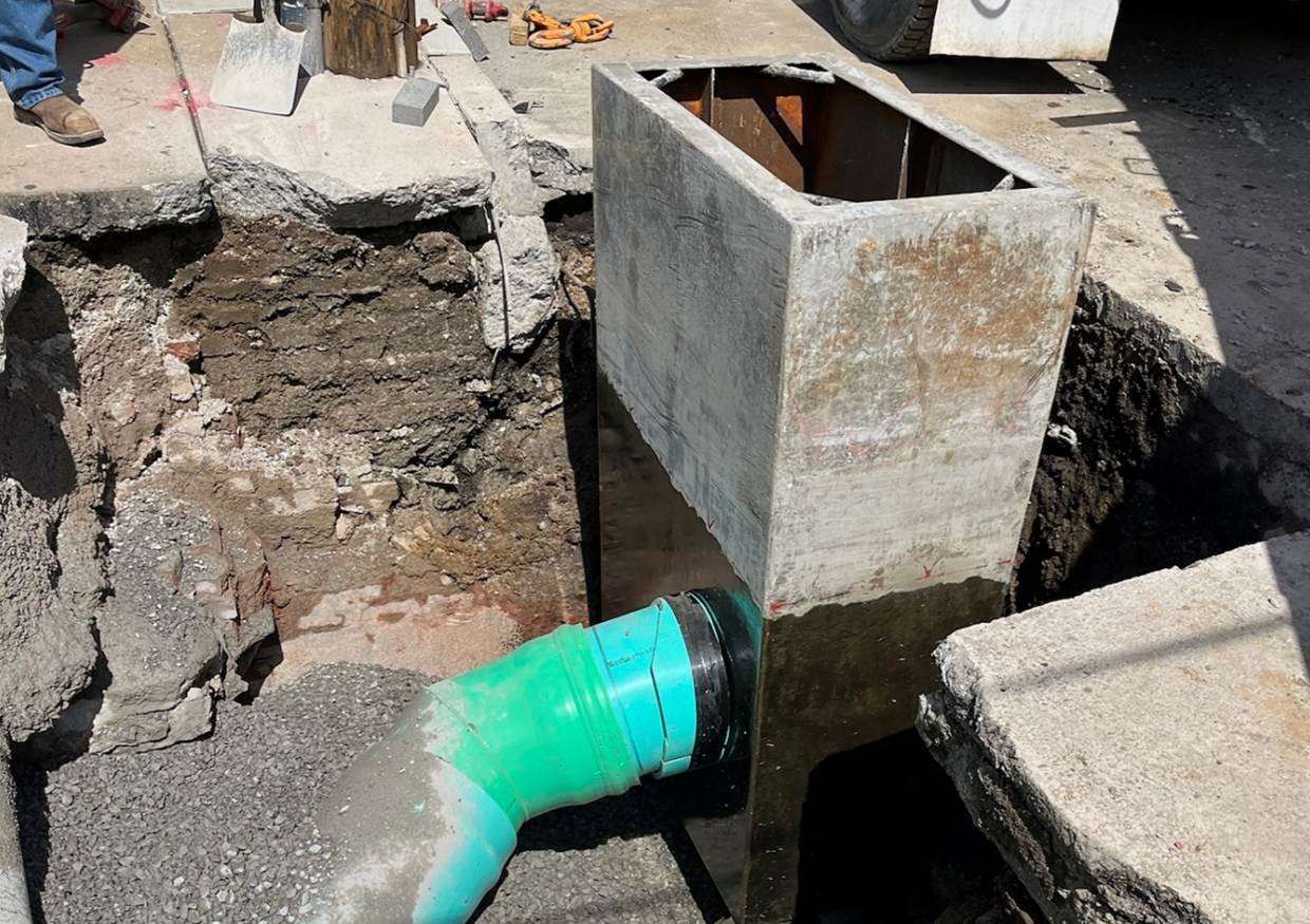 New catch basin recently installed at Fifth Avenue and Magee Street New catch basin recently installed at Fifth Avenue and Magee Street