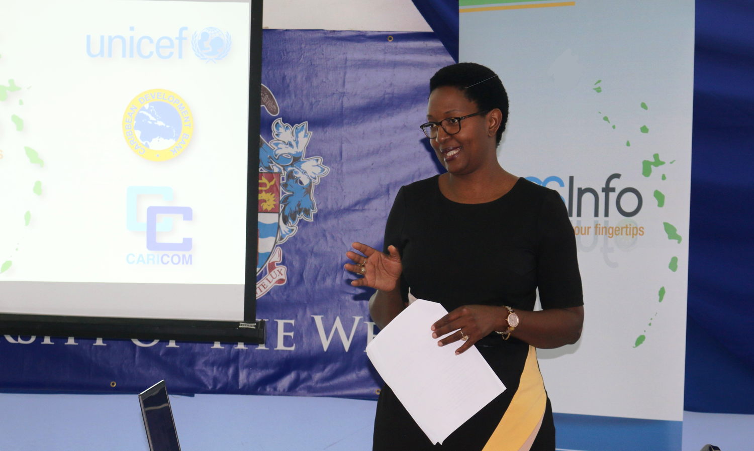 Mrs. Muriel Mafico, Deputy Country Representative in the Eastern Caribbean Area for UNICEF, delivers brief remarks.