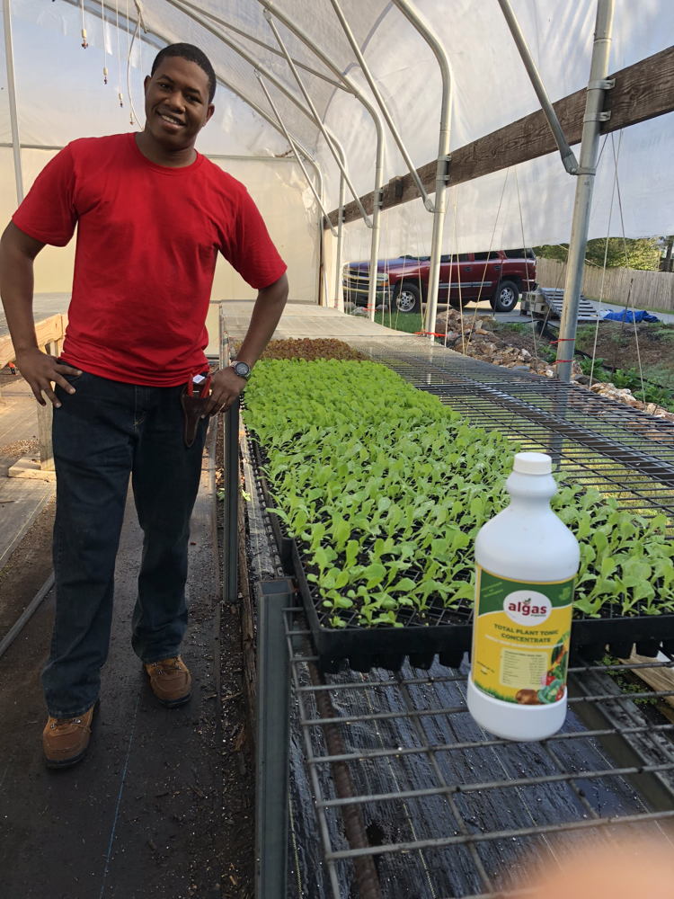 Johanan Dujon at host business Little Rock Urban Farming in Arkansas.