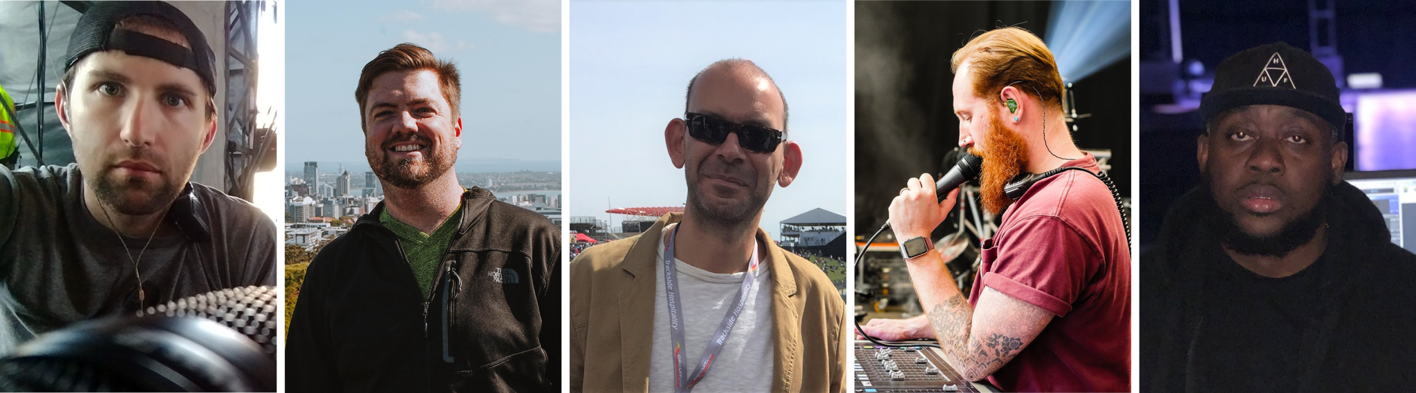 Cinq ingénieurs du son professionnels de premier plan participeront à "Le mixage pour le son en direct - le mixage des IEM et des moniteurs" : Brad Baisley, Landon Storey, Charles "Chopper" Bradley, Alex Cerutti, Andre Williams (g/r)