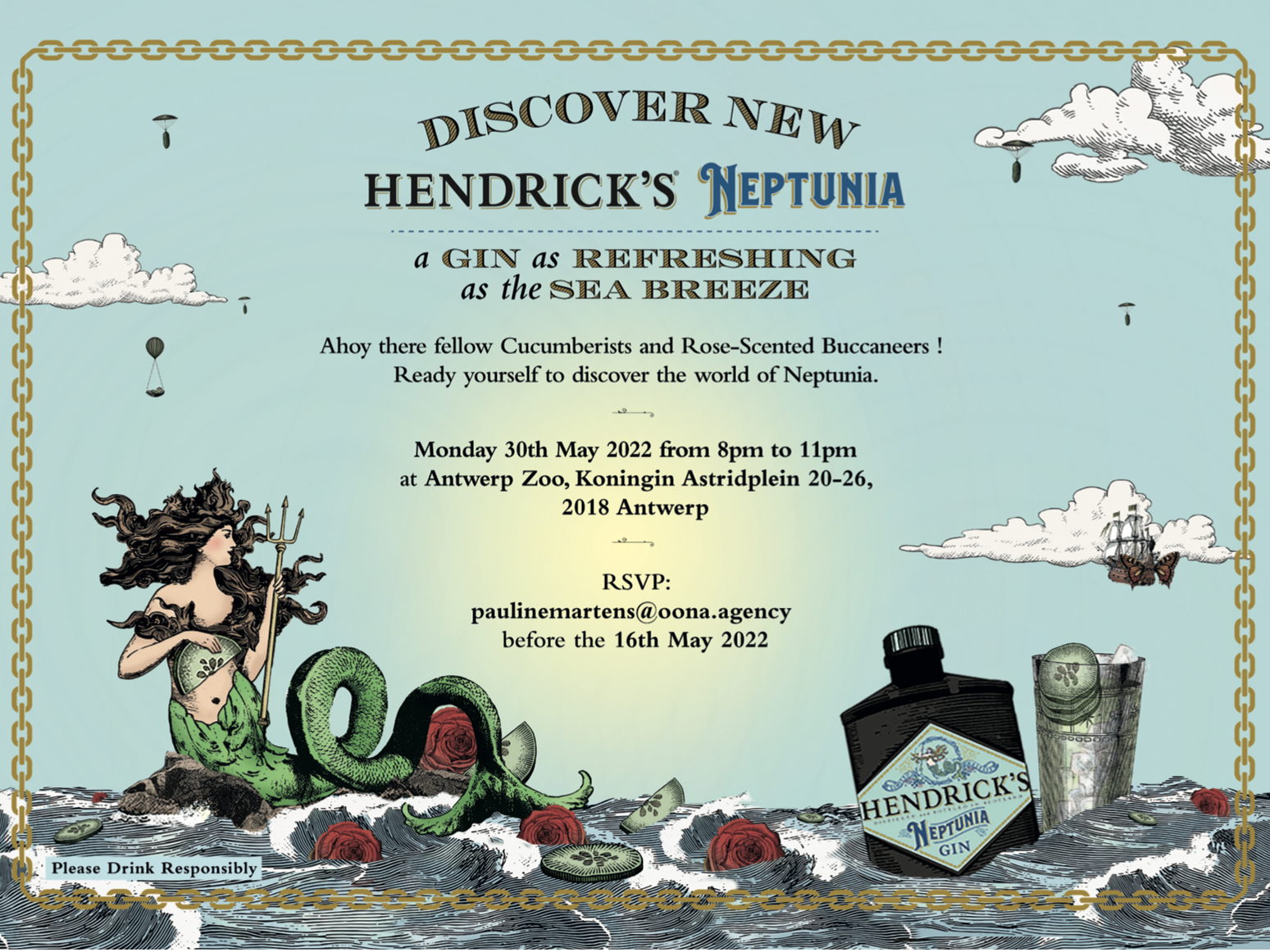 INVITE 30 MAY: HENDRICK'S GIN NEPTUNIA