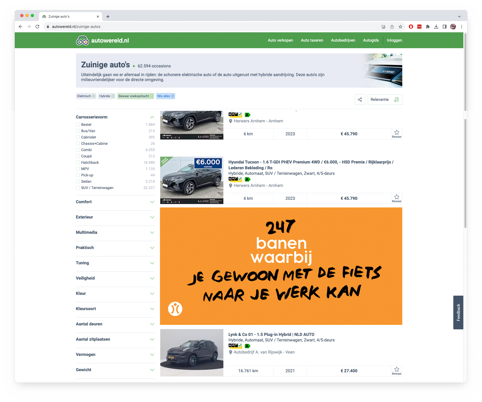 Banner op Autowereld.nl Banner op Autowereld.nl