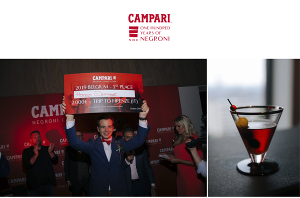Hannes Desmedt wint Campari Negroni competition met originele Negroni Vitis Potròn!