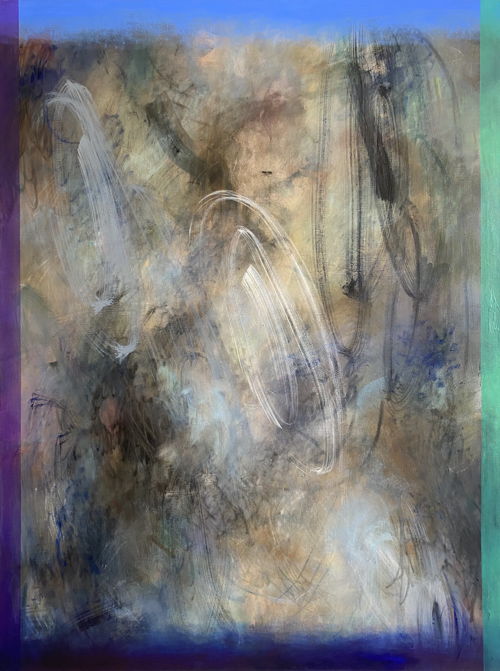 Adelheid De Witte, ‘Feu d’artifice/II’, 2020. Oil & Crayons on Linen, 160x120cm