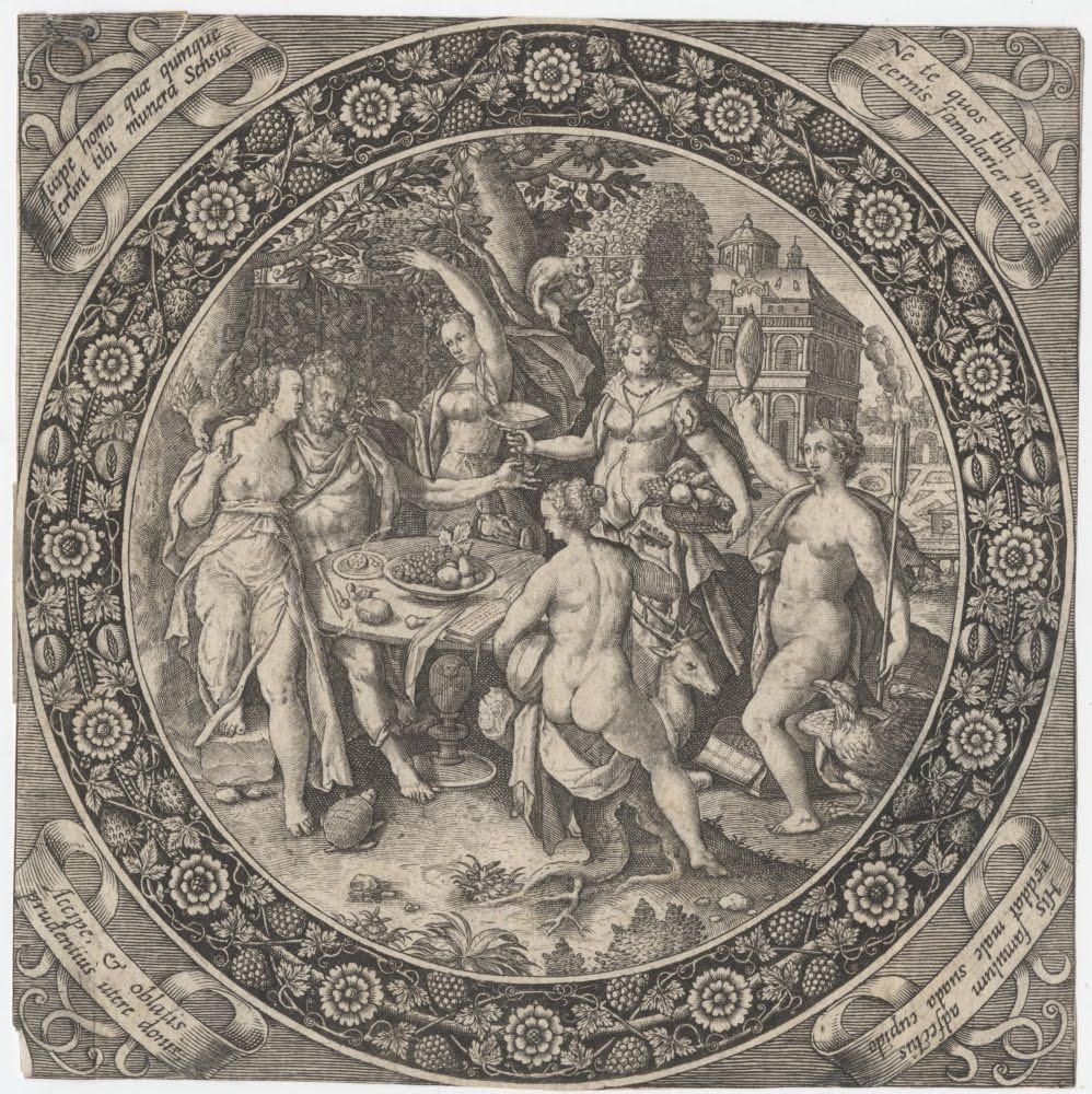 Theodor de Bry, naar Adriaen Collaert, Het banket van de zintuigen, c. 1580-1600, © M Leuven