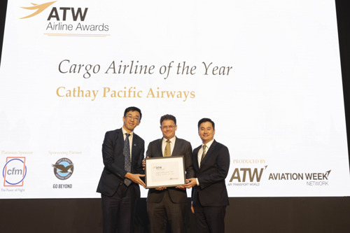 Cathay Cargo receives                                       Cargo Airline of the Year accolade at ATW’s 49th Annual Airline Industry Achievement Awards