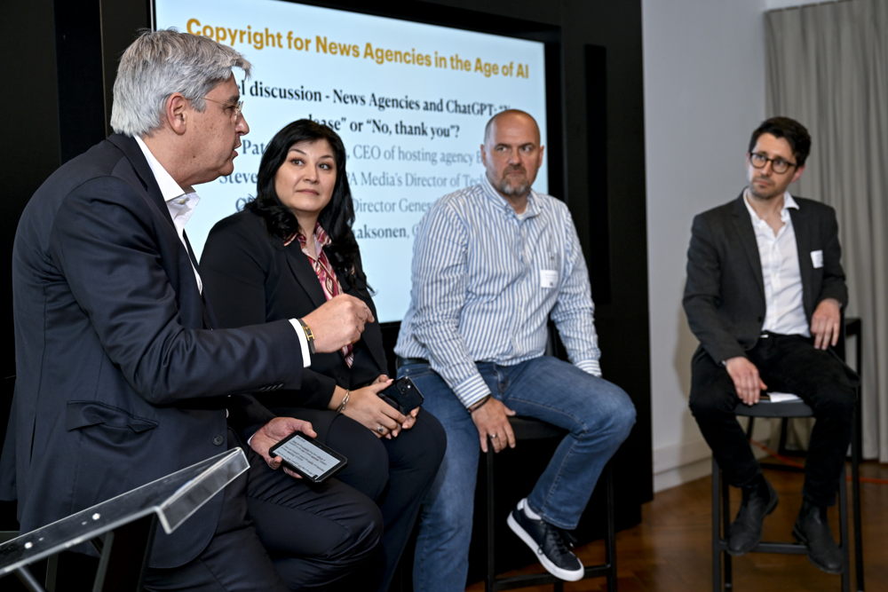 Vlnr: Patrick Lacroix (Belga), Claudia Nicolae (Agerpress), Kimmo Laaksonen (STT), Steven Robinson (PA Media) © Dirk Waem - Belgaimage