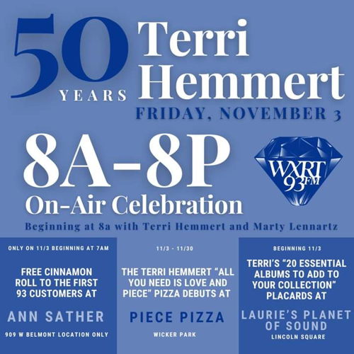Terri Hemmert celebrates 50 years at WXRT