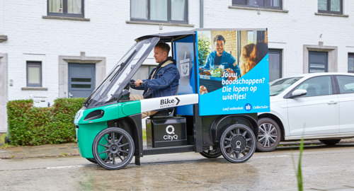 Collect&Go levert voortaan boodschappen aan huis met een elektrische cargofiets in het Gentse