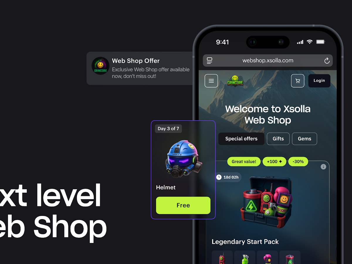 XSOLLA’S LEADING WEB SHOP PUTS MOBILE DEVELOPERS BACK IN CONTROL TO SHIFT REVENUE, OWN THEIR DATA, AND BUILD DIRECT-TO-PLAYER EXPERIENCES THAT SCALE