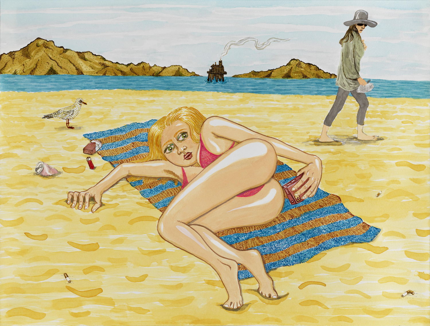 ED TEMPLETON Self Portrait, 2021 acrylic on paper 31 x 41 cm. Courtesy Tim Van Laere Gallery, Antwerp