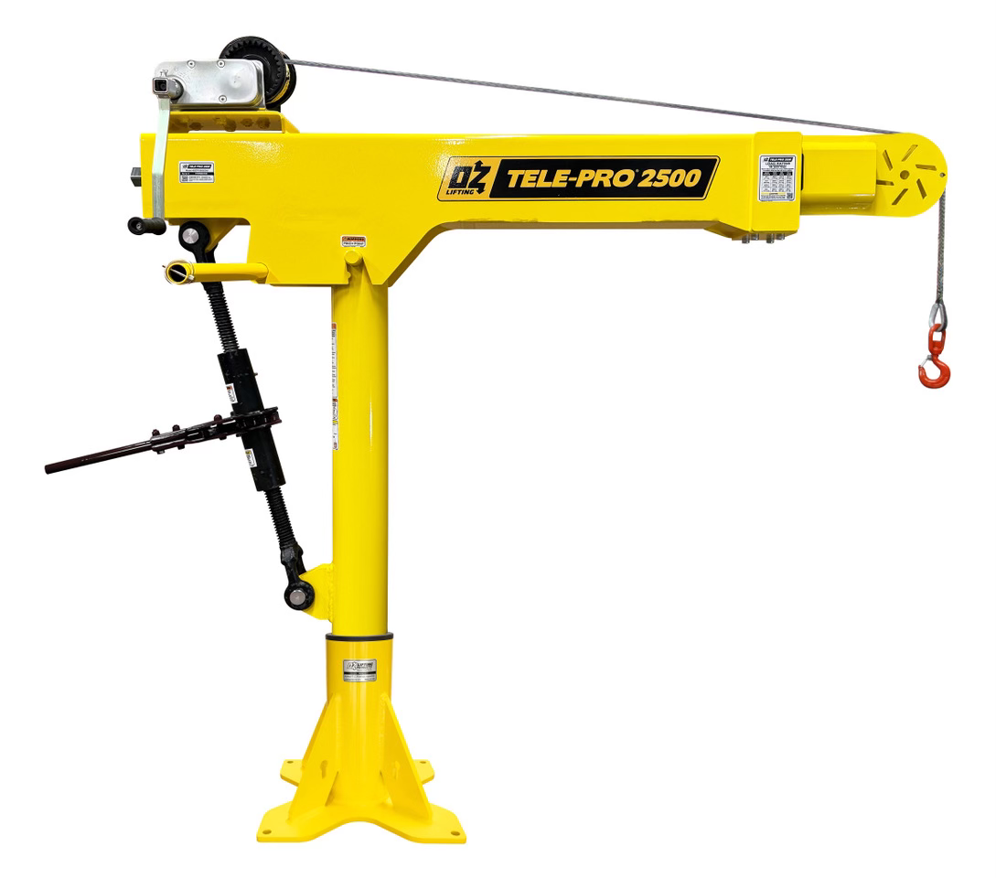 OZ Lifting’s new Tele-Pro davit crane features five design improvements.