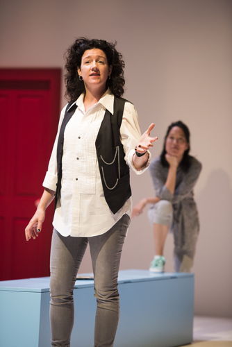 Sarah Donald (foreground) and Yumi Ogawa star in Mom’s the Word / Photos by Emily Cooper
