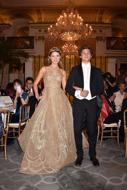 Hermine Royant (in Elie Saab HC and jewelry Payal New York) and her cavalier Quentin Colinet, Photo by Jean Luce Huré