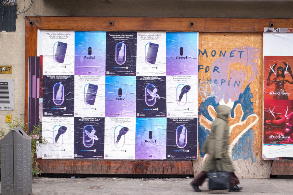 Postercampagne Radio 1 in het straatbeeld 