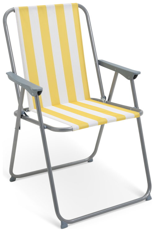 Habitat Folding Metal Garden Chair- Yellow & White, £15