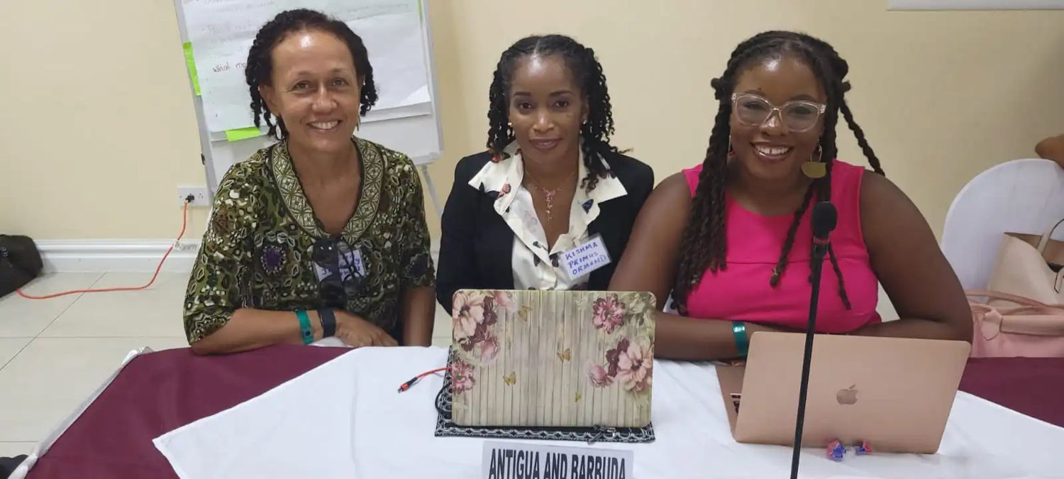 Antigua and Barbuda’s delegation: From left, Dr. Helena Jeffrey Brown, Technical Coordinator, Mrs. Kishma Primus-Osmond, Biosafety Specialist and Ms. Nneka Nicolas, Legal Consultant