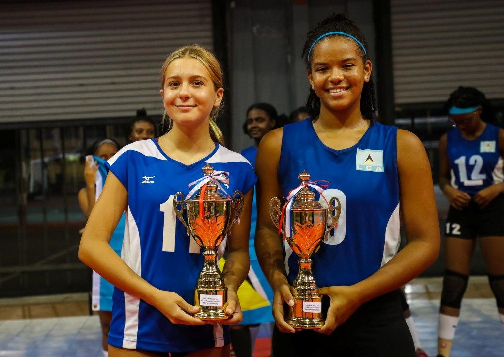 ECVA Women Best Outside Hitter - Daniella Stegmann BER and Clio Phillip LCA 
Photo courtesy NORCECA