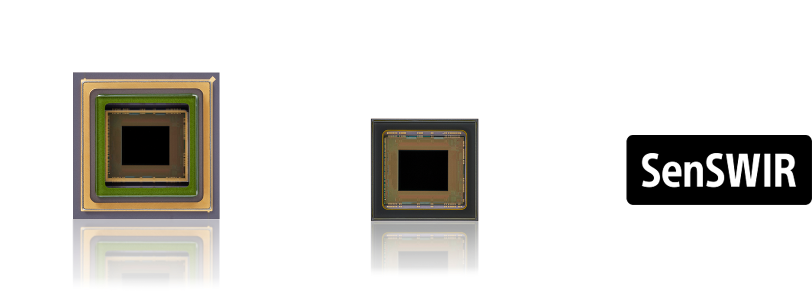 IMX992 SWIR image sensor Left: Ceramic PGA package with built-in thermoelectric cooling device Right: Ceramic LGA package