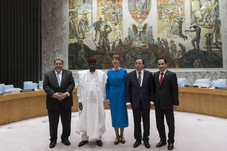 Newly elected members of the United Nations Security Council (UNSC).