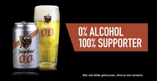 Jupiler 0,0% stunt tijdens Pro League wedstrijden: gratis bier zolang de score 0-0 is