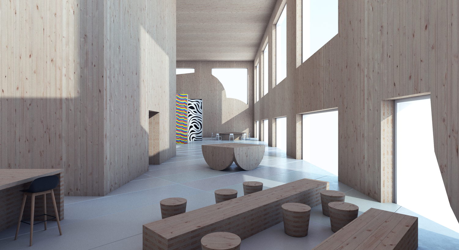 “Post Post & Beam”, Interior View by Daniel Garcia
