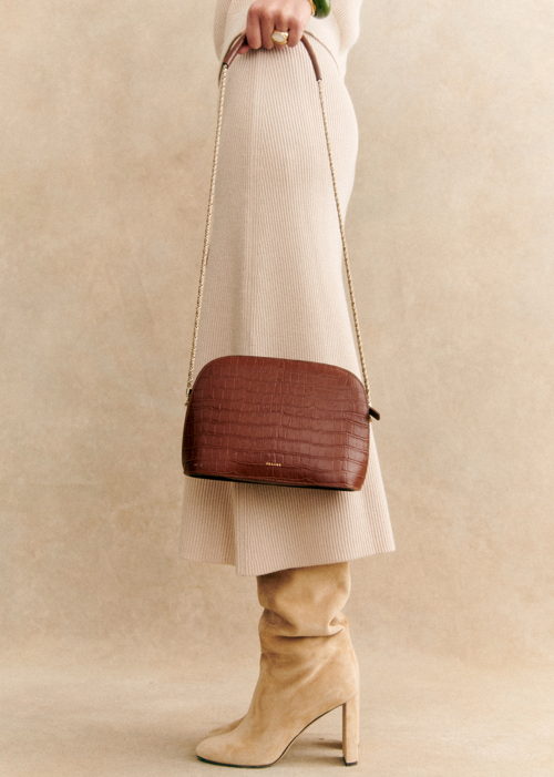 Sézane - Sac VICTOR Camel Croco - 295€