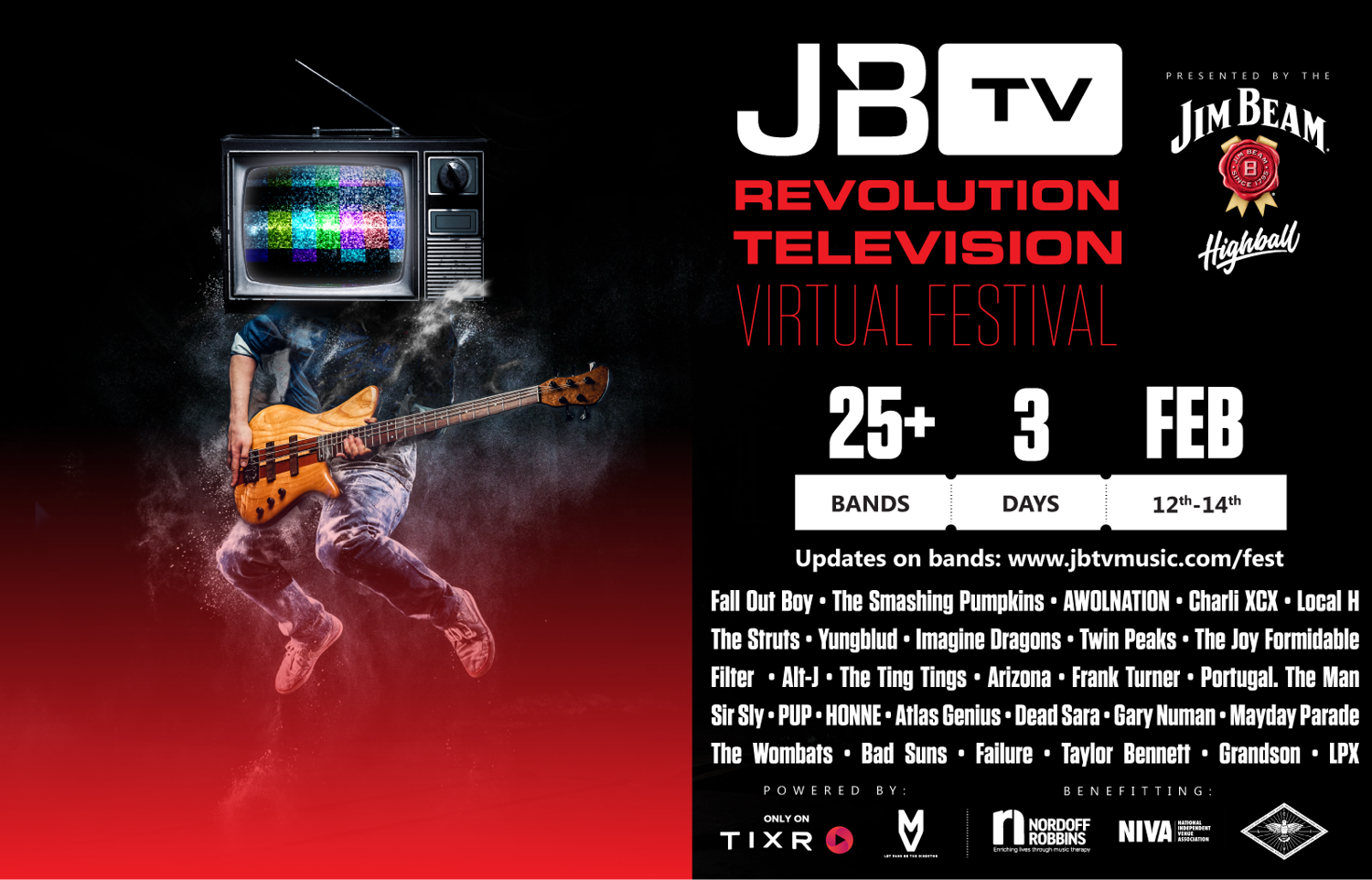 JBTV Revolution Television Virtual Festival - Presented by the Jim Beam® Highball - Feb 12-14, 2021 | JBTVmusic.com