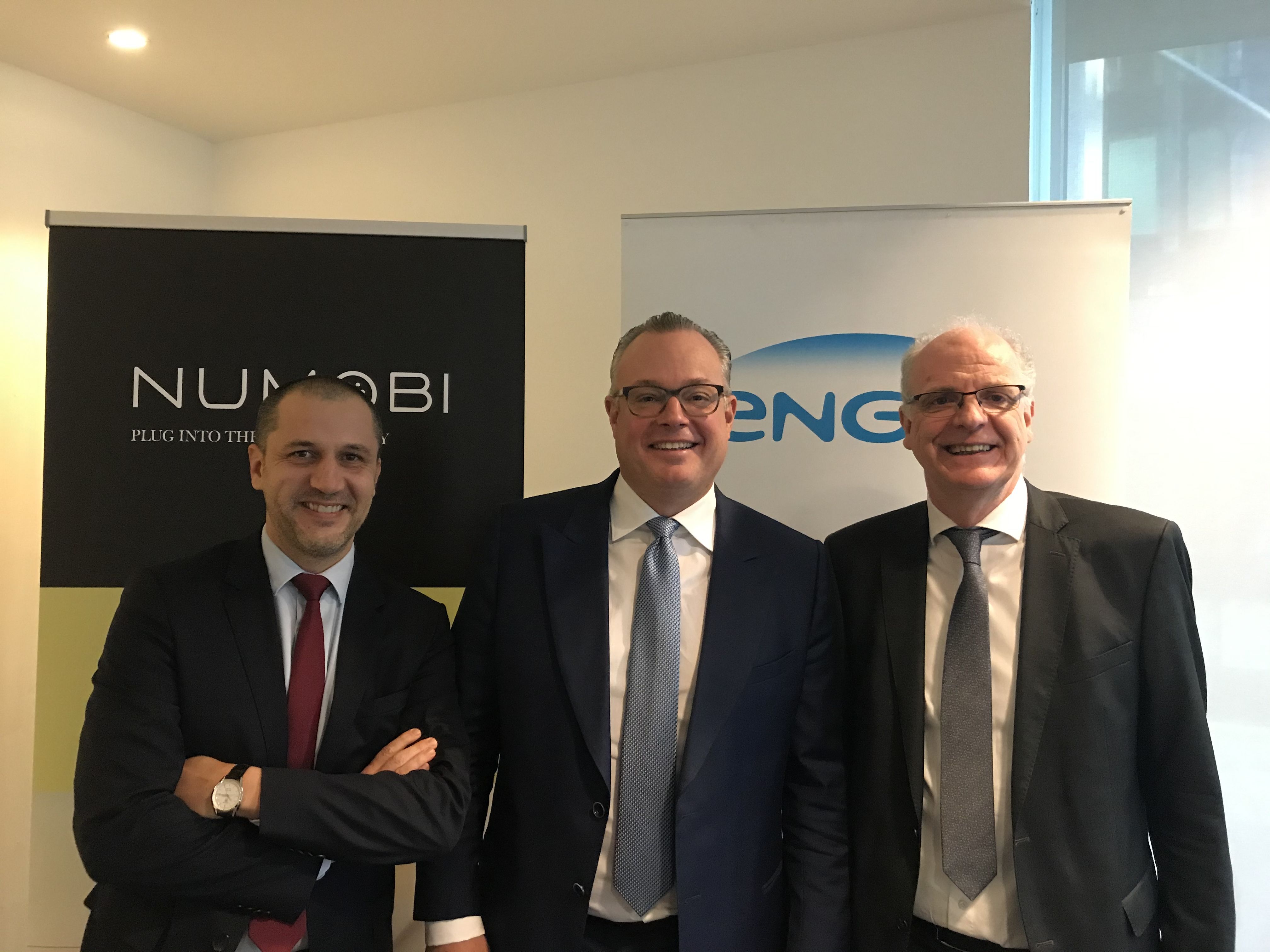 Alain Yvon, Managing Director Arval België - Bart van der Pluym, CEO Numobi - Philippe Van Troeye, CEO ENGIE Benelux.