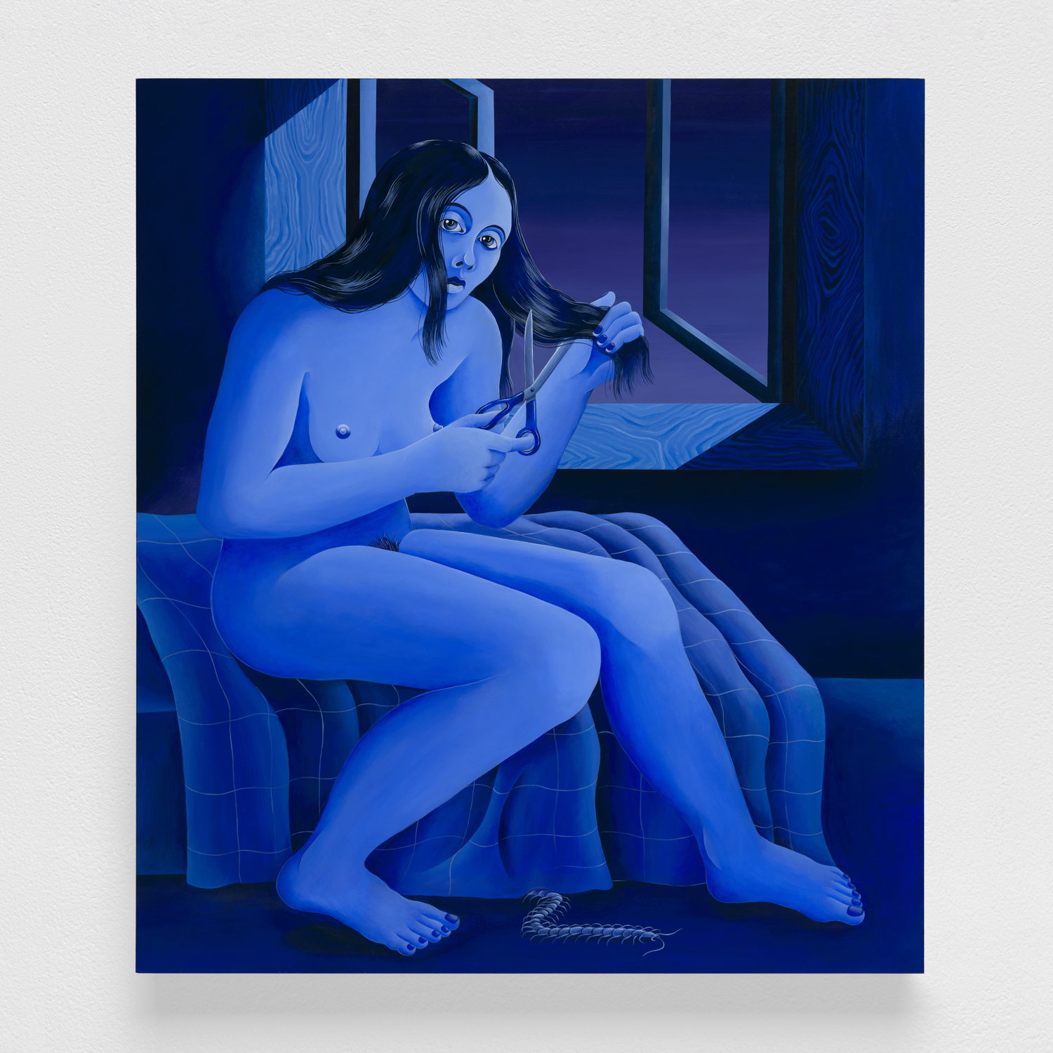 Joëlle Dubois, Cut to the Core, 2024. Acrylic on panel 110 x 97 cm.  Diskus Collection, Belgium. Courtesy Keteleer Gallery, Antwerp