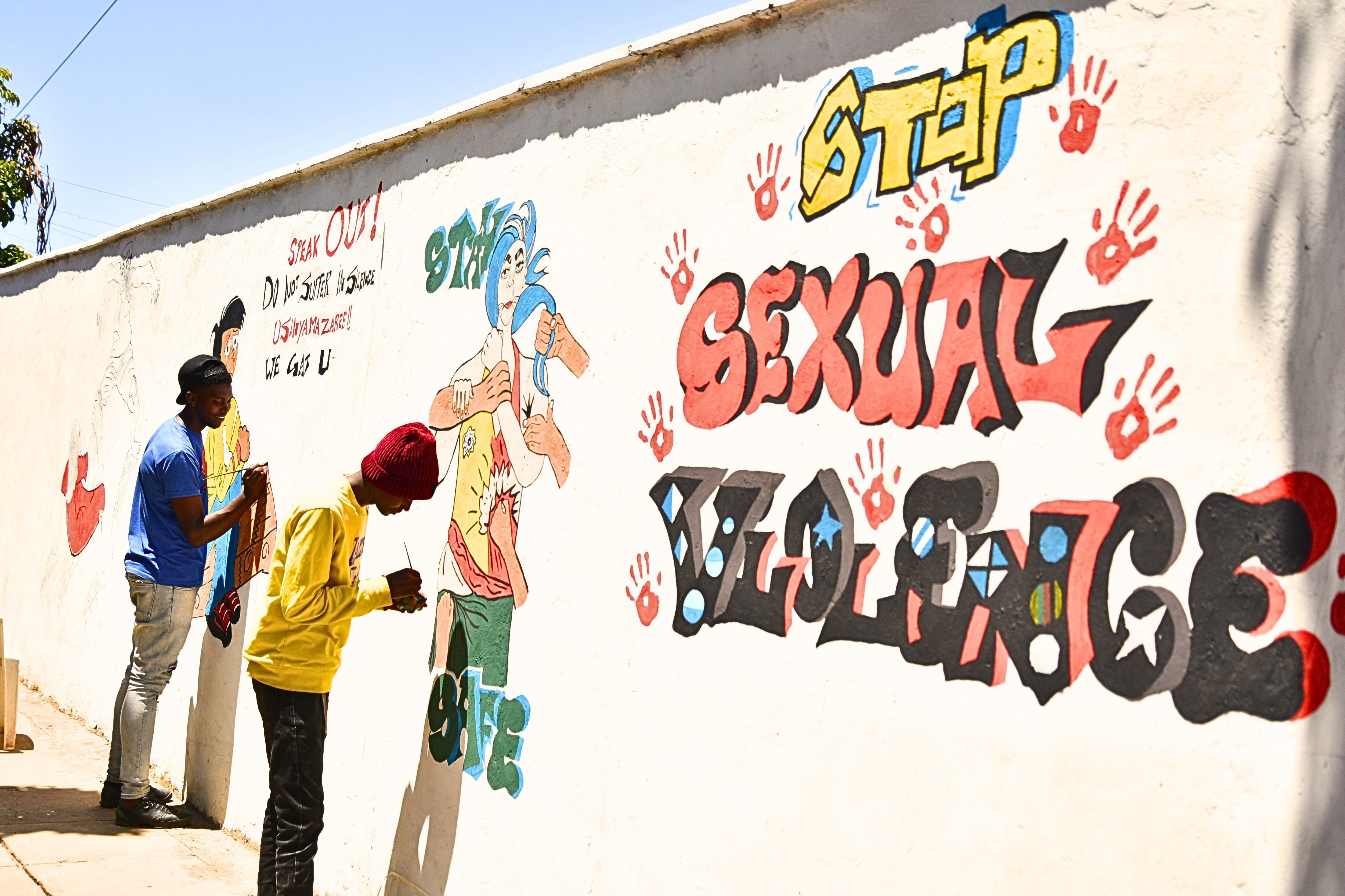 Illustrations at the Dandora Youth Friendly Centre Walls. Photographer: Armelle Loiseau | Location: Kenya | Date: 10/01/2024