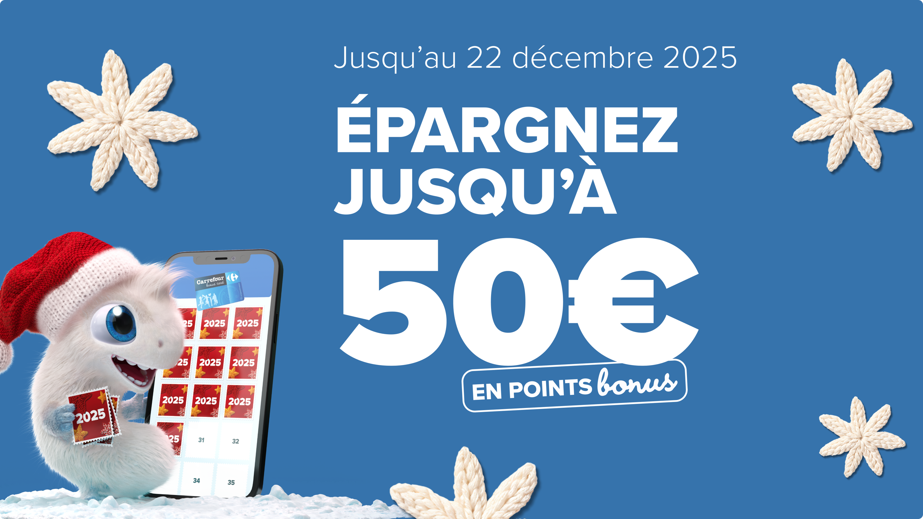 Action d’épargne festive: jusqu’à 50€ d’économies sur vos courses pour les fêtes de fin d’année 