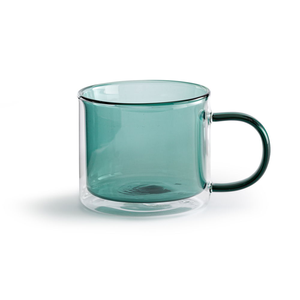 La Redoute Intérieurs_Set van 2 mugs, dubbelwandig glas, gekleurd Horma_GKZ922_Vert sapin_39.99EUR