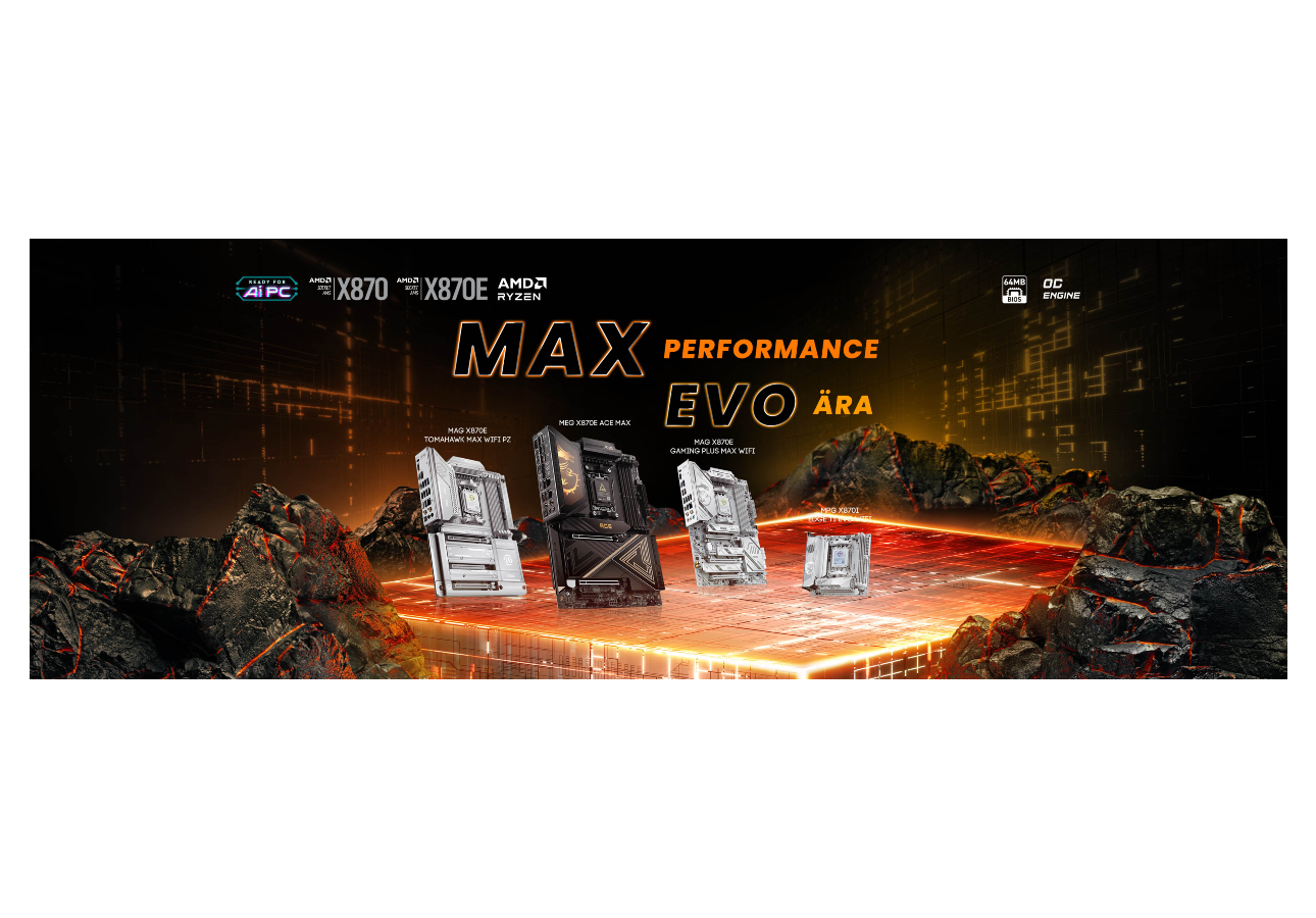 MSI präsentiert neue AMD X870E MAX und EVO Mainboards