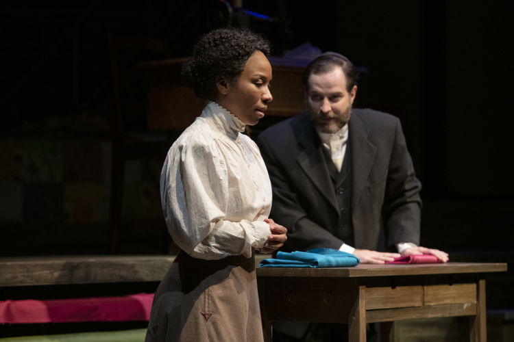 Jenny Brizard (Esther) and Matthew Gorman (Mr. Marks) in Intimate Apparel by Lynn Nottage / Photos by David Cooper