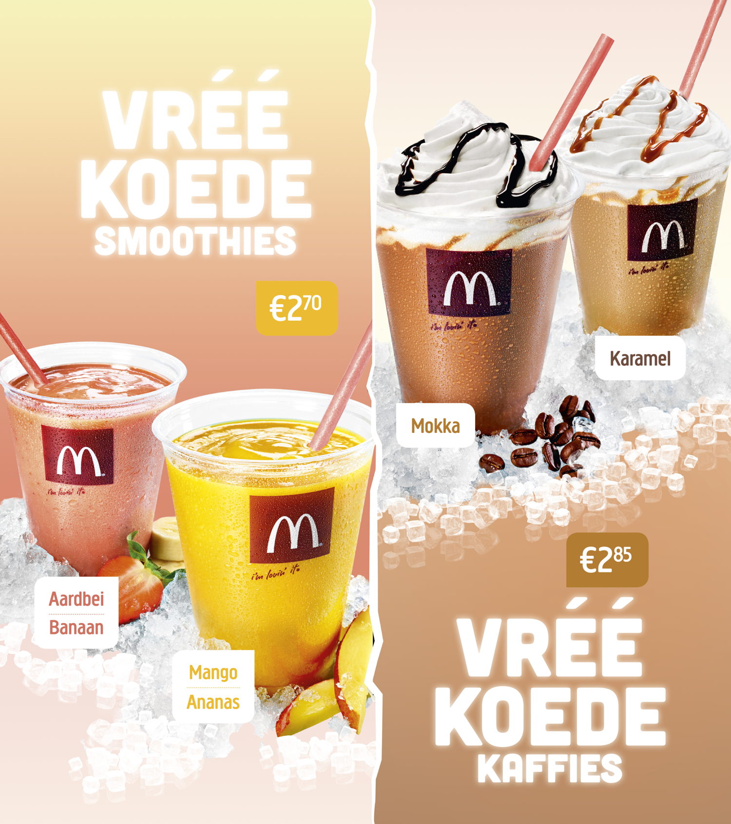 Digitaal menubord Iced Beverages