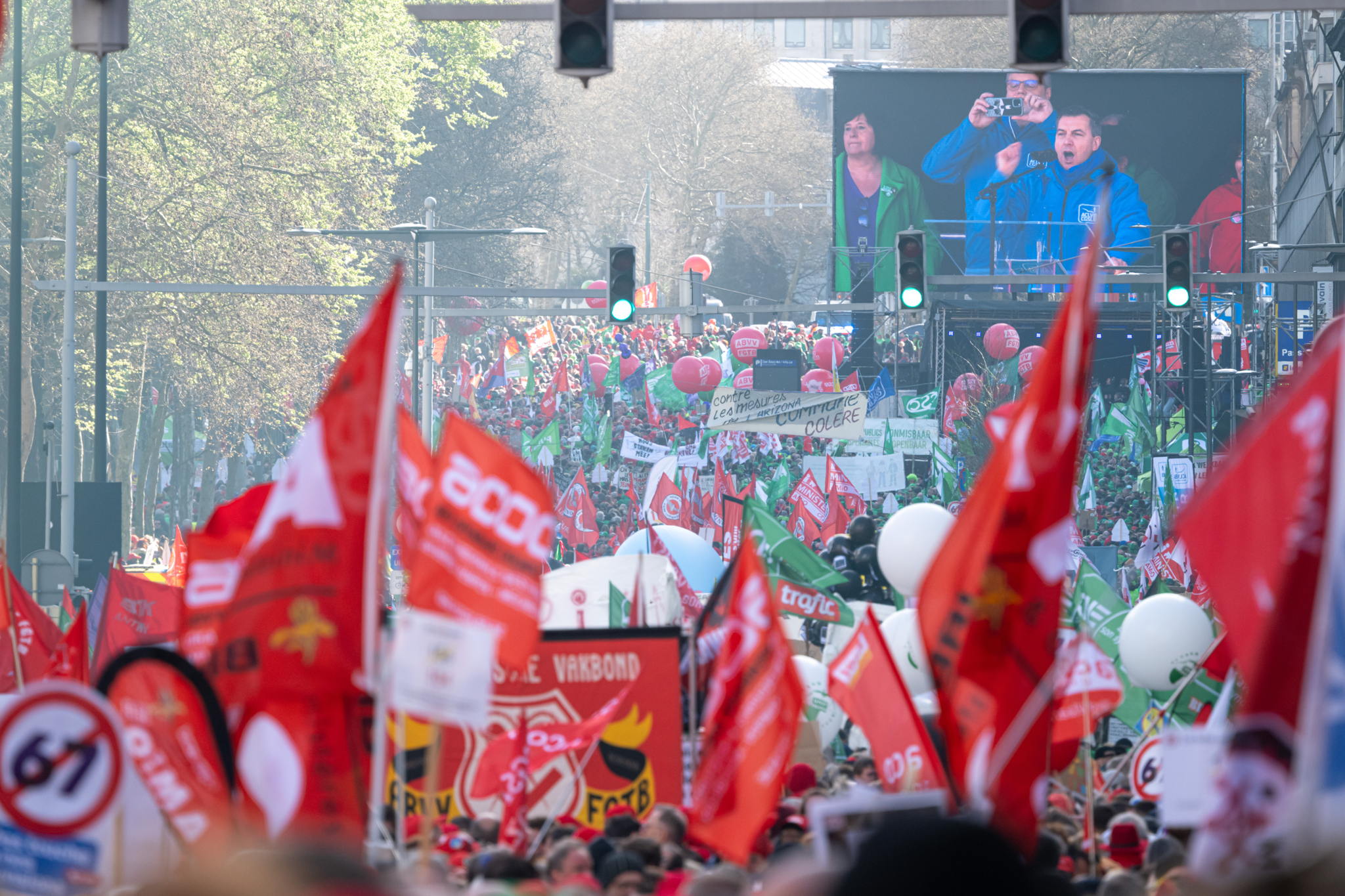 About 80,000 at trade union demonstration in Brussels according to police