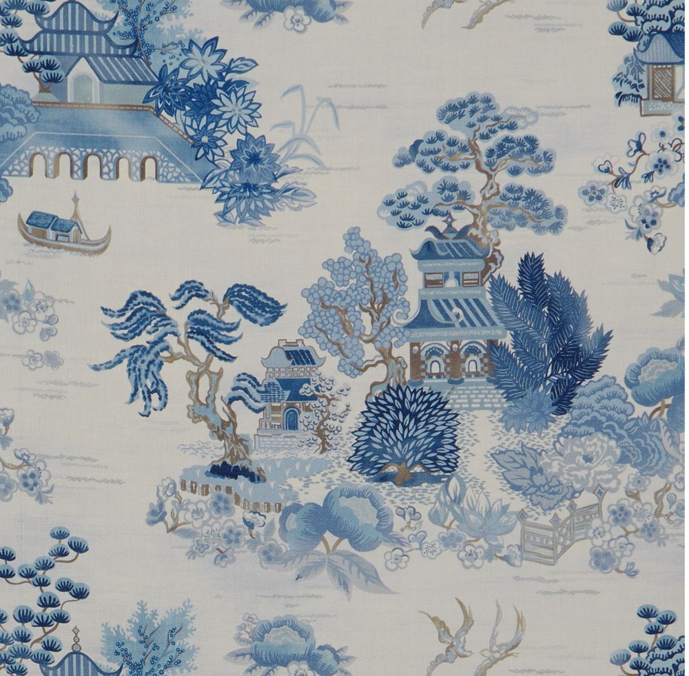 Floating Pavilion (Linen) - Lapis, Botanical Atlas by Liberty Fabrics | www.libertylondon.com